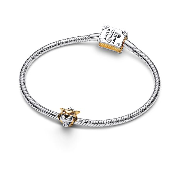 Pandora Disney Princess Jasmine Rajah Lab-Grown Diamond Two-Tone Charm