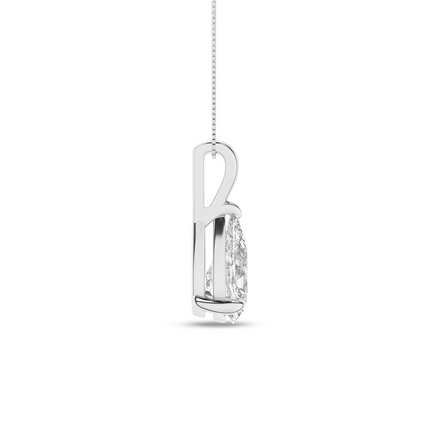 Revelation 14K White Gold 2 CTW Lab Grown Diamond Pear Shaped Pendant Solitaire Neklace