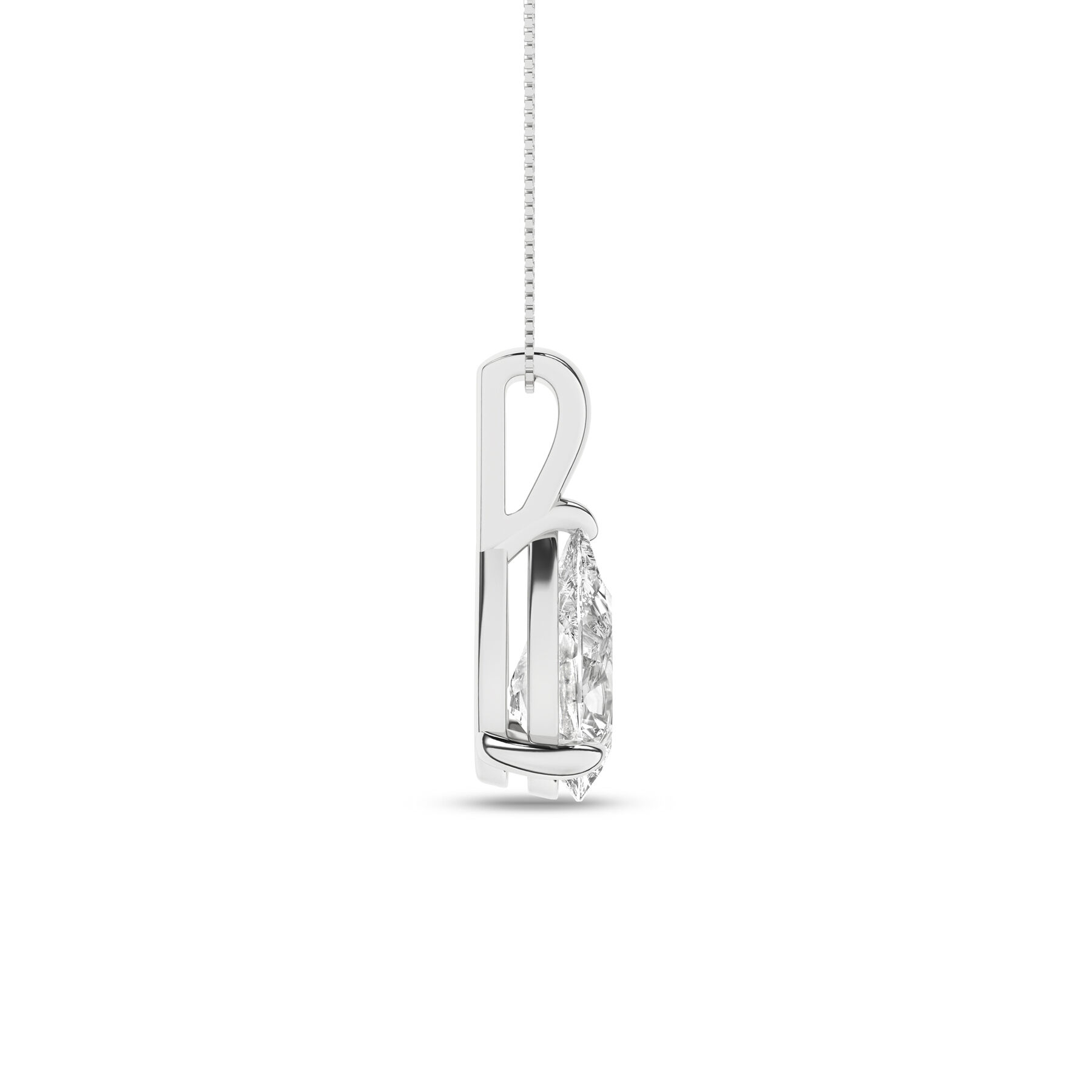 Revelation 14K White Gold 2 CTW Lab Grown Diamond Pear Shaped Pendant Solitaire Neklace
