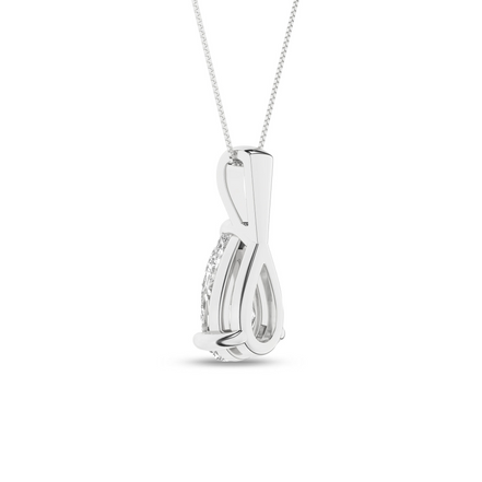 Revelation 14K White Gold 2 CTW Lab Grown Diamond Pear Shaped Pendant Solitaire Neklace