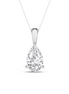 14K White Gold Pear Shaped Solitaire Pendant Necklace