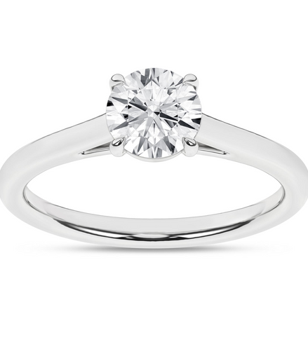 14K White Gold Lab Grown Diamond Round Solitaire Engagement Ring