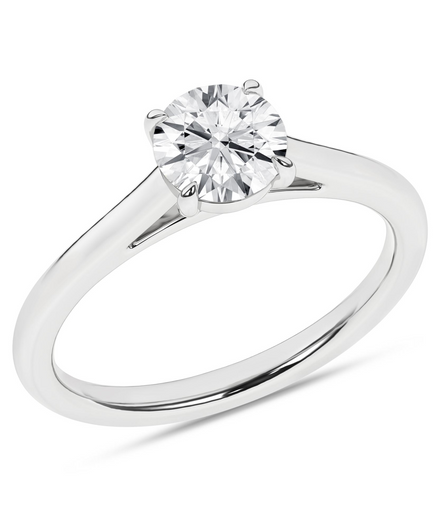 14K White Gold Lab Grown Diamond Round Solitaire Engagement Ring
