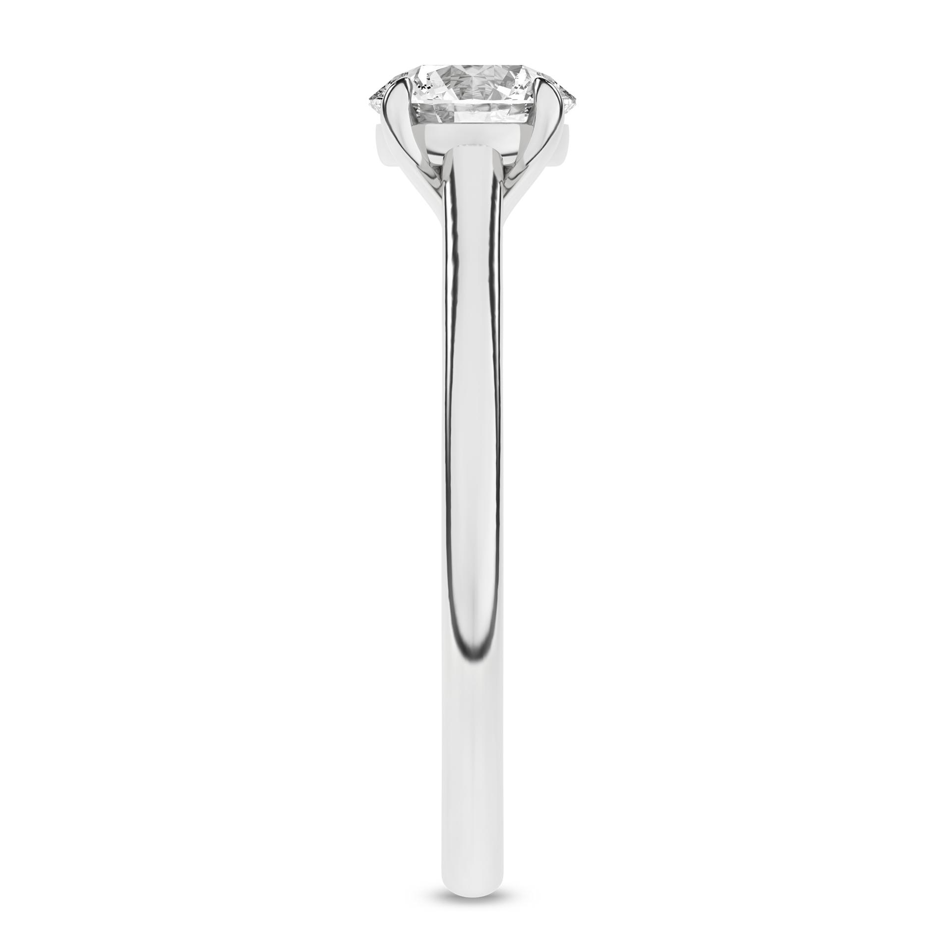 14K White Gold Lab Grown Diamond Round Solitaire Engagement Ring