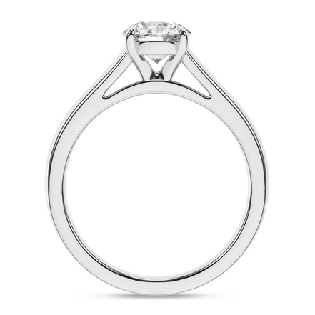14K White Gold Lab Grown Diamond Round Solitaire Engagement Ring