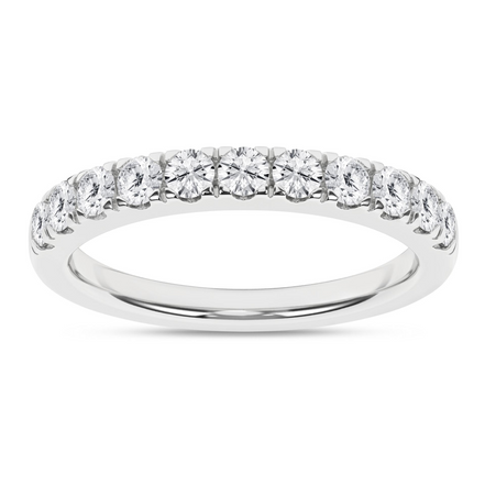 14K White Gold Lab Grown Diamond Round Wedding Band