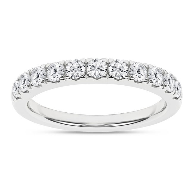 14K White Gold Lab Grown Diamond Round Wedding Band