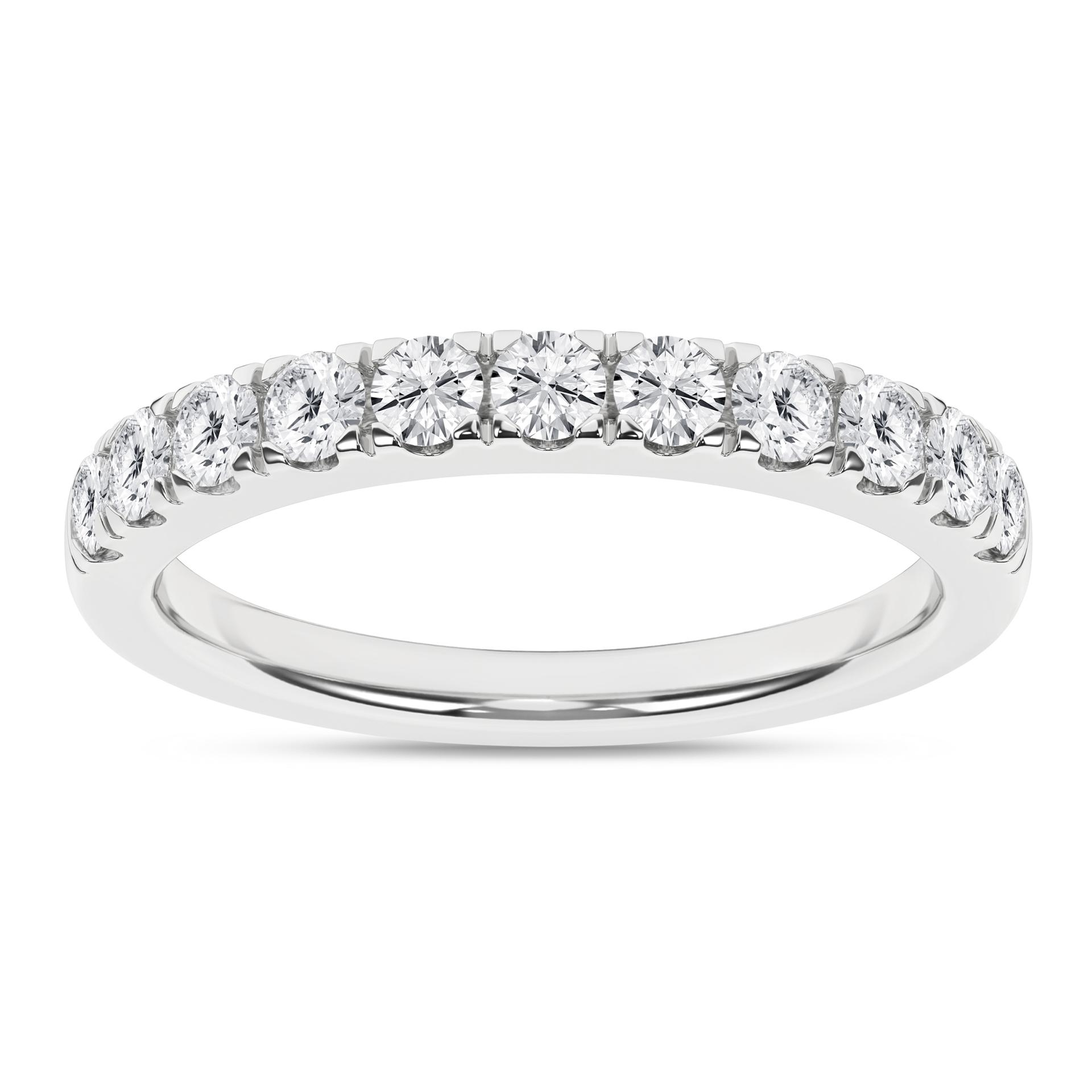 14K White Gold Lab Grown Diamond Round Wedding Band
