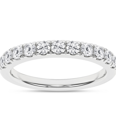 14K White Gold Lab Grown Diamond Round Wedding Band