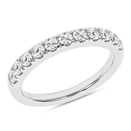 14K White Gold Lab Grown Diamond Round Wedding Band