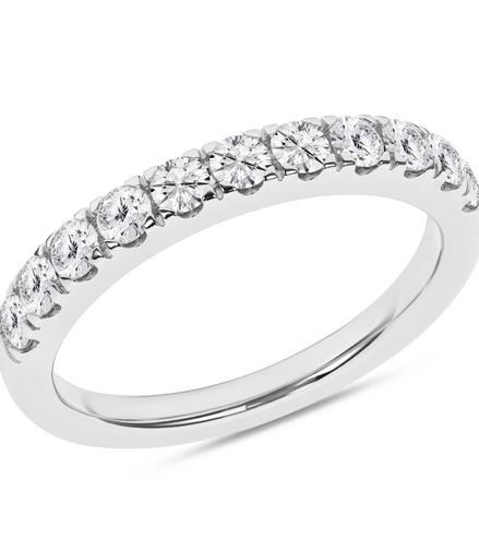 14K White Gold Lab Grown Diamond Round Wedding Band