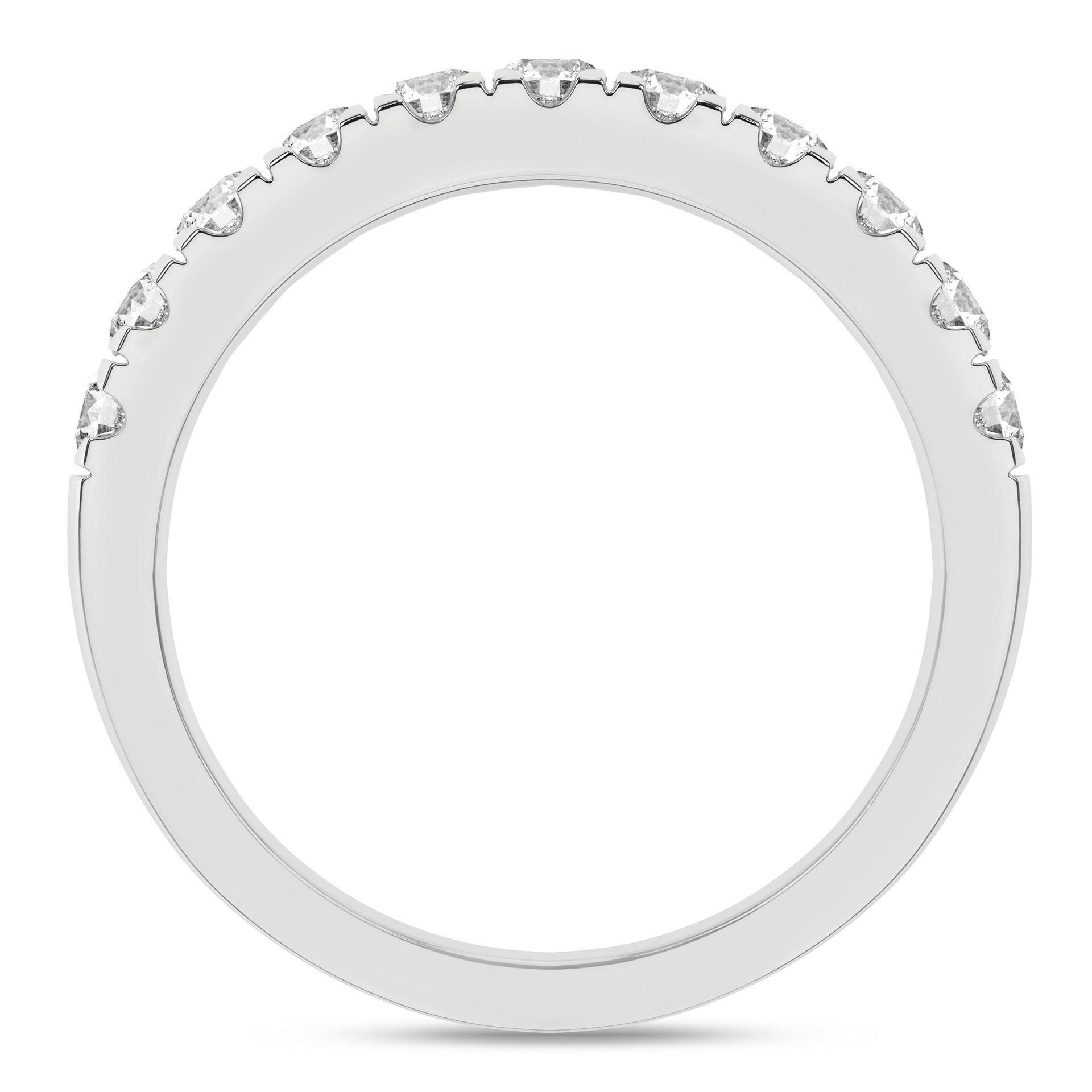 14K White Gold Lab Grown Diamond Round Wedding Band