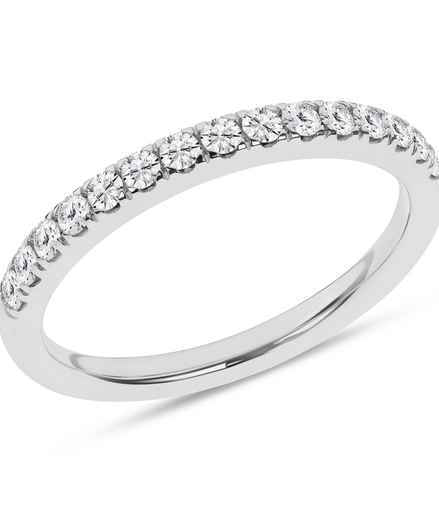 14K White Gold Gold Lab Grown Diamond Straight Wedding Band