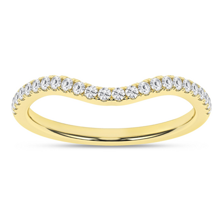 14K Yellow Gold Lab Grown Diamond Contour Ladies Band