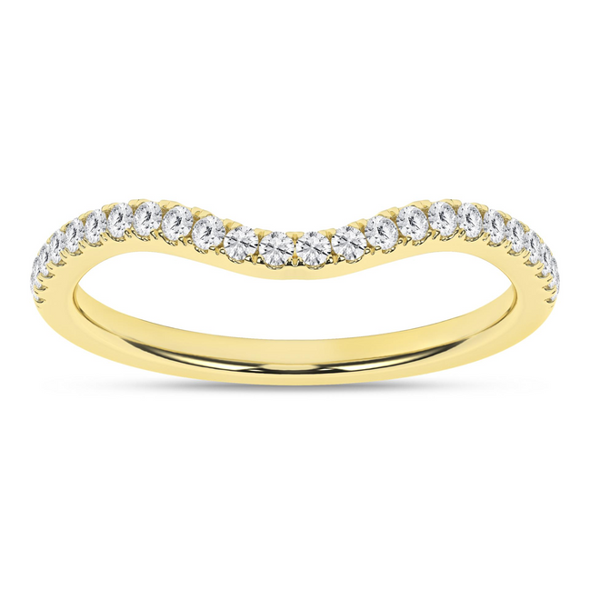 14K Yellow Gold Lab Grown Diamond Contour Ladies Band