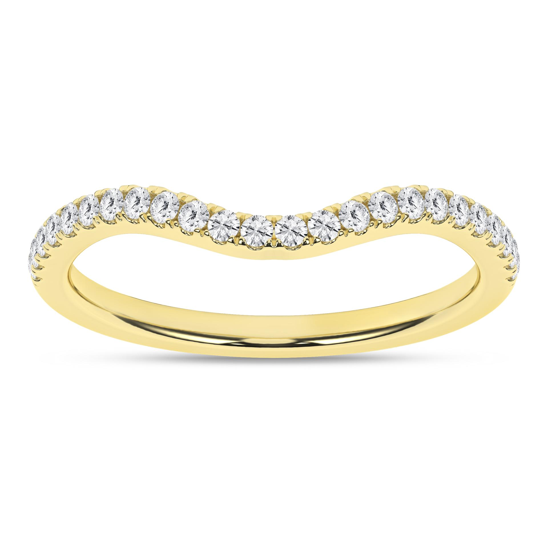 14K Yellow Gold Lab Grown Diamond Contour Ladies Band
