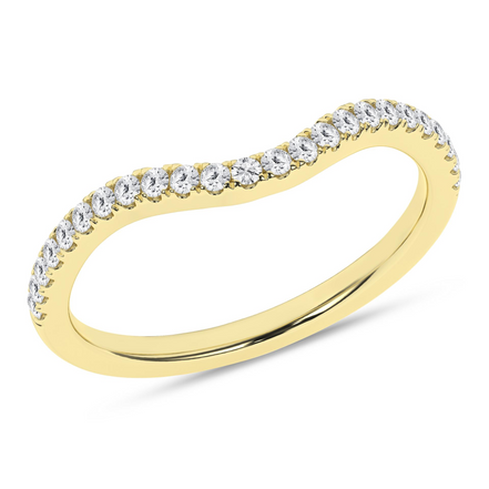 14K Yellow Gold Lab Grown Diamond Contour Ladies Band