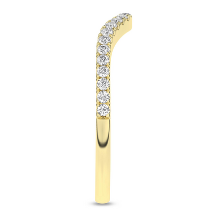 14K Yellow Gold Lab Grown Diamond Contour Ladies Band