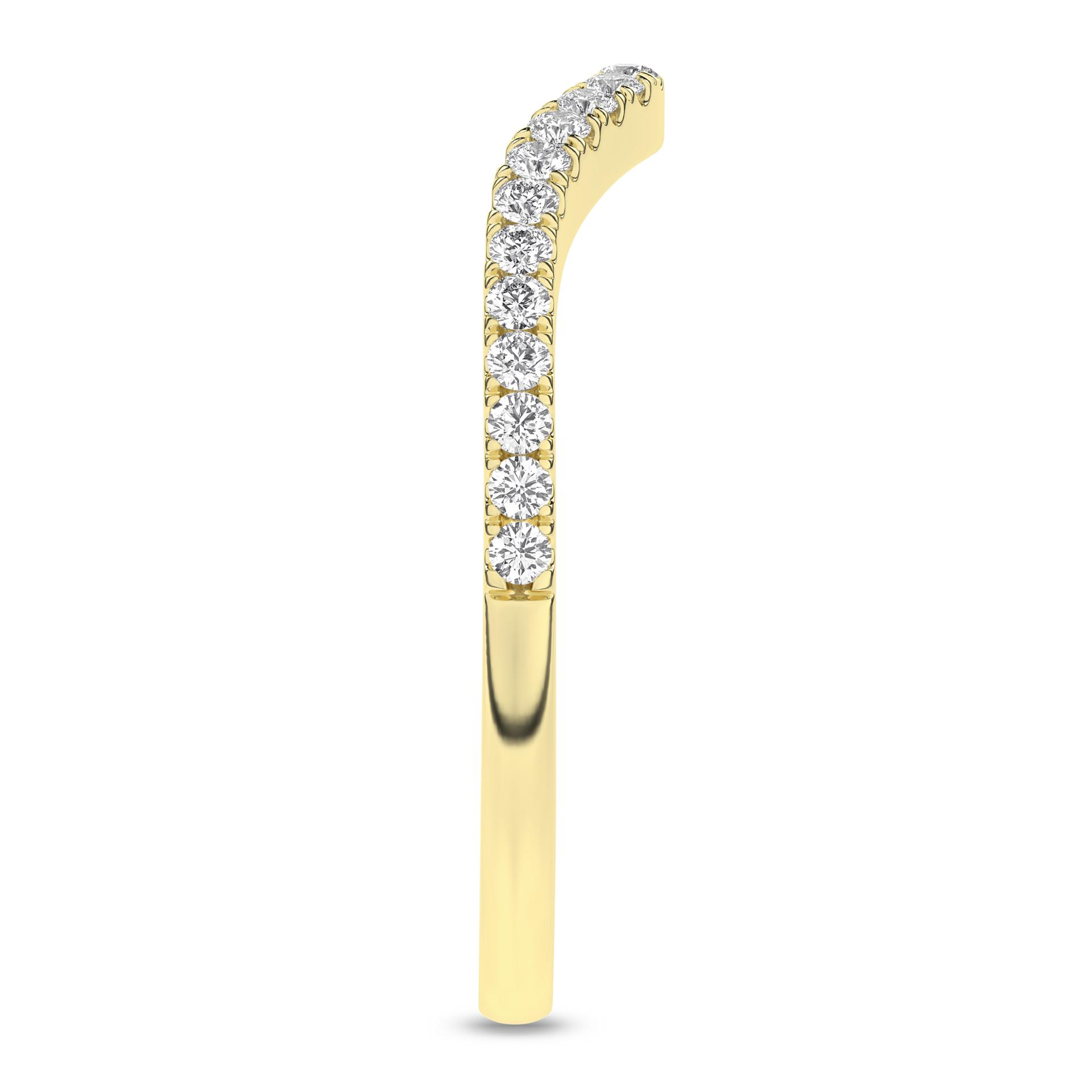 14K Yellow Gold Lab Grown Diamond Contour Ladies Band