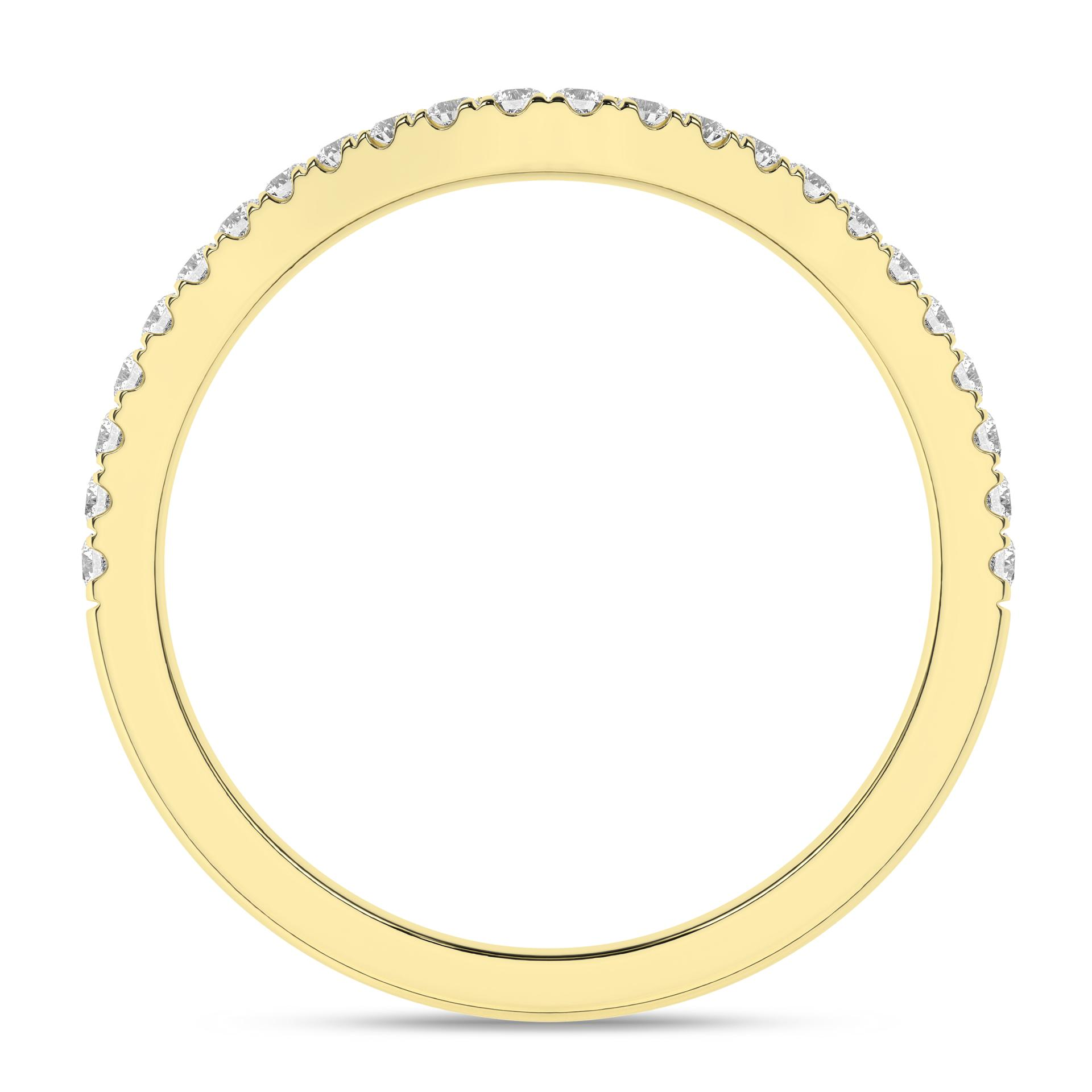 14K Yellow Gold Lab Grown Diamond Contour Ladies Band