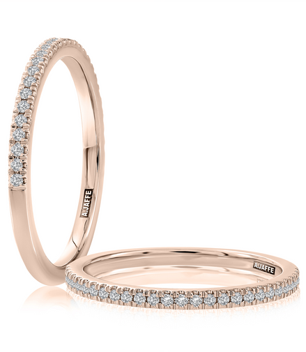 A.JAFFE 14K Rose Gold 0.15 CTW Diamond Wedding Band