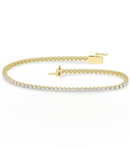 14K Yellow Gold Lab Grown 3 CTW Diamond Tennis Bracelet