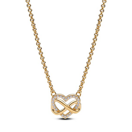 Pandora Sparkling Infinity Heart Collier Gold-Plated Necklace