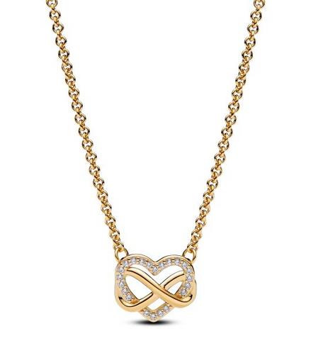 Pandora Sparkling Infinity Heart Collier Gold-Plated Necklace