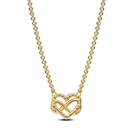 Pandora Sparkling Infinity Heart Collier Gold-Plated Necklace