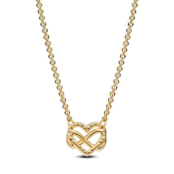 Pandora Sparkling Infinity Heart Collier Gold-Plated Necklace