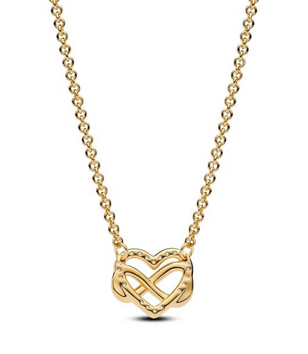 Pandora Sparkling Infinity Heart Collier Gold-Plated Necklace