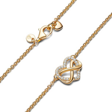 Pandora Sparkling Infinity Heart Collier Gold-Plated Necklace