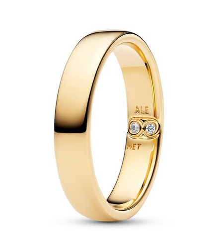 Pandora Engravable Classic Band Gold-Plated Ring Size 7