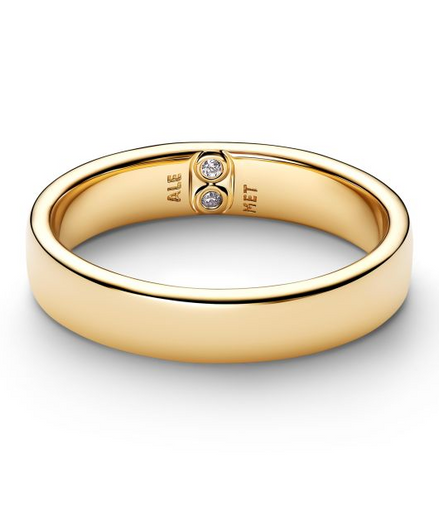 Pandora Engravable Classic Band Gold-Plated Ring Size 7