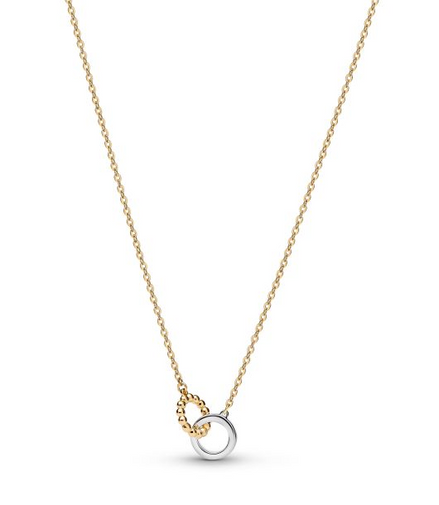 Pandora Beads & Pavé Interlocking Circles Gold-Plated Necklace