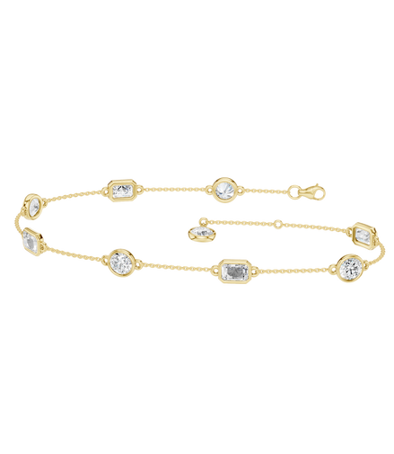 Revelation 14K Yellow Gold 2 CTW Lab Grown Diamond Station Bezel-Set Bracelet