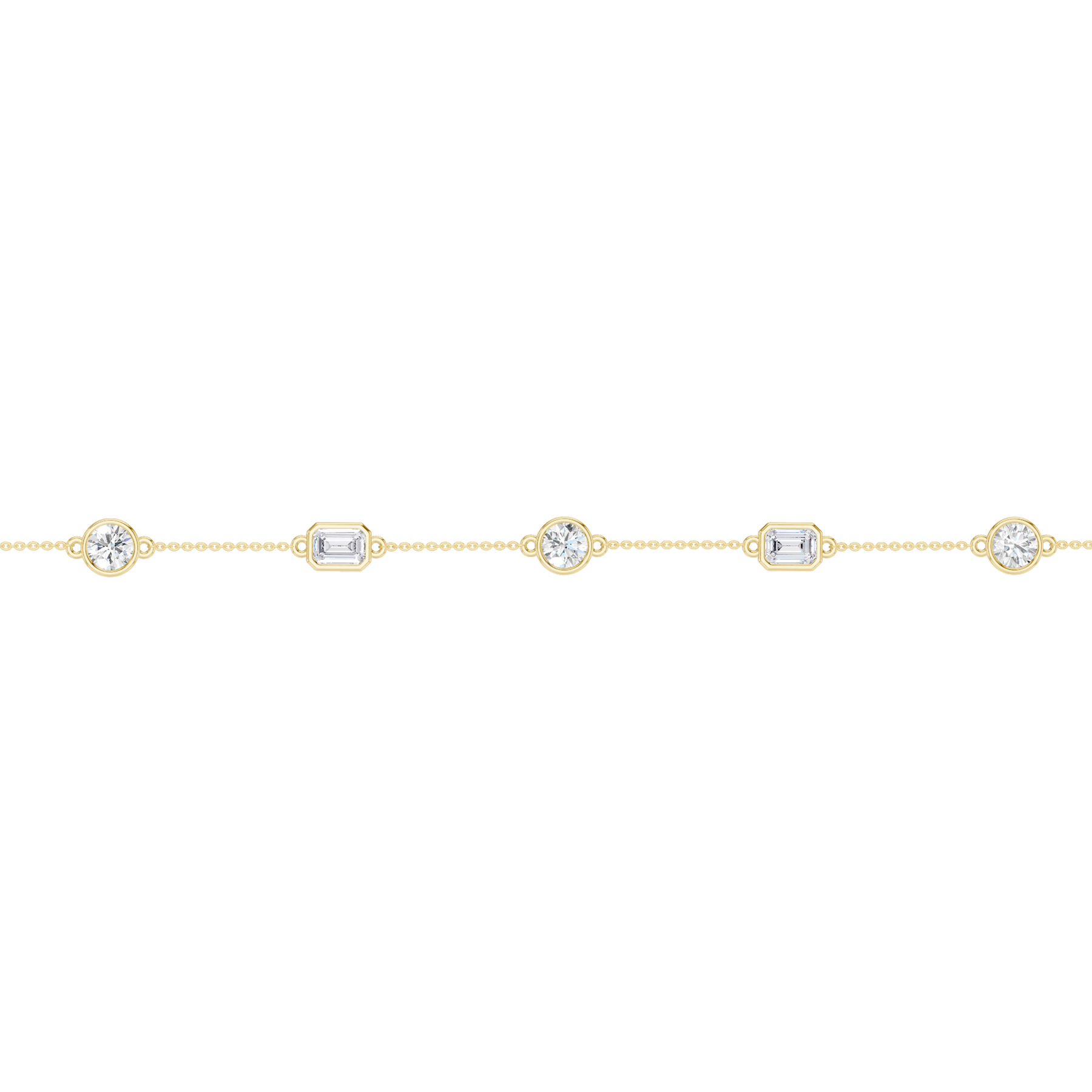 Revelation 14K Yellow Gold 2 CTW Lab Grown Diamond Station Bezel-Set Bracelet