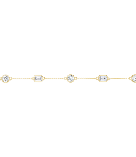 Revelation 14K Yellow Gold 2 CTW Lab Grown Diamond Station Bezel-Set Bracelet