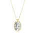Revelation 14K Yellow Gold 2 CTW Lab Grown Diamond Oval Shaped Illusiuon Bezel Pendant Necklace