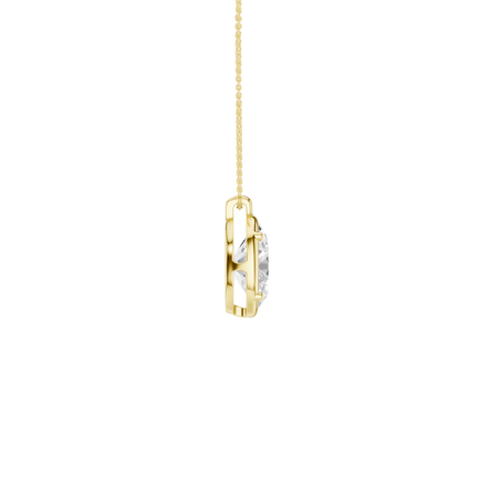 Revelation 14K Yellow Gold 2 CTW Lab Grown Diamond Oval Shaped Illusiuon Bezel Pendant Necklace