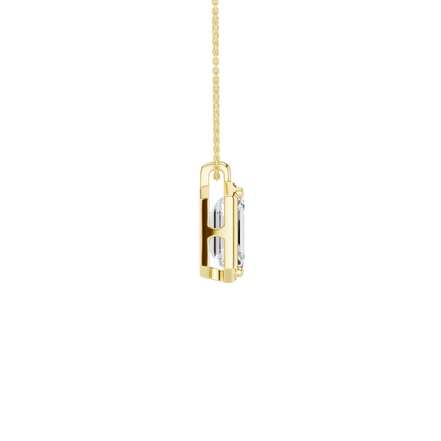 Revelation 14K Yellow Gold 2 CTW Lab Grown Diamond Emerald Cut Illusion Bezel Pendant Necklace