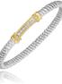Vahan Silver and 14K Yellow Gold 0.07 CTW Diamond Closed Bar Bracelet