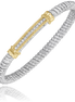 Vahan Silver and 14K Yellow Gold 0.10 CTW Diamond Closed Band Bracelet