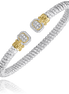 Vahan Silver and 14K Yellow Gold 0.09 CTW Diamond Geometric Open Bracelet