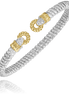 Vahan Silver and 14K Yellow Gold 0.12 CTW Diamond Open Bracelet