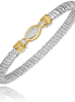 Vahan Silver and 14K Yellow Gold 0.12 CTW Diamond Closed Band Bracelet