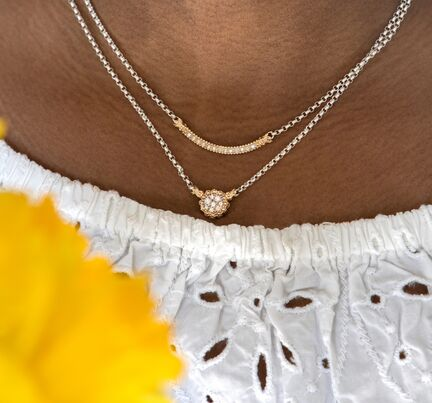 Vahan Silver and 14K Yellow Gold Diamond Fashion Necklace