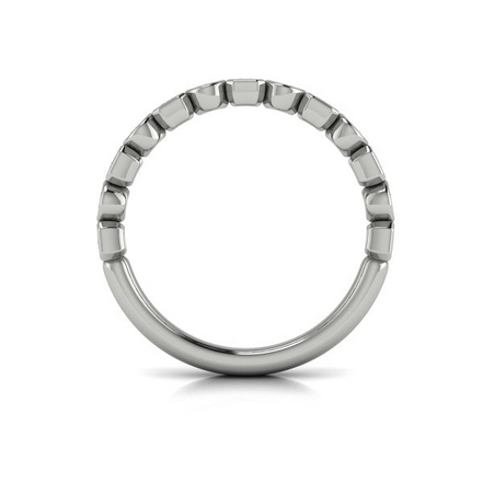 Vlora 14K White Gold 1.11 CTW Geometric Bezel-Set Stackable Band