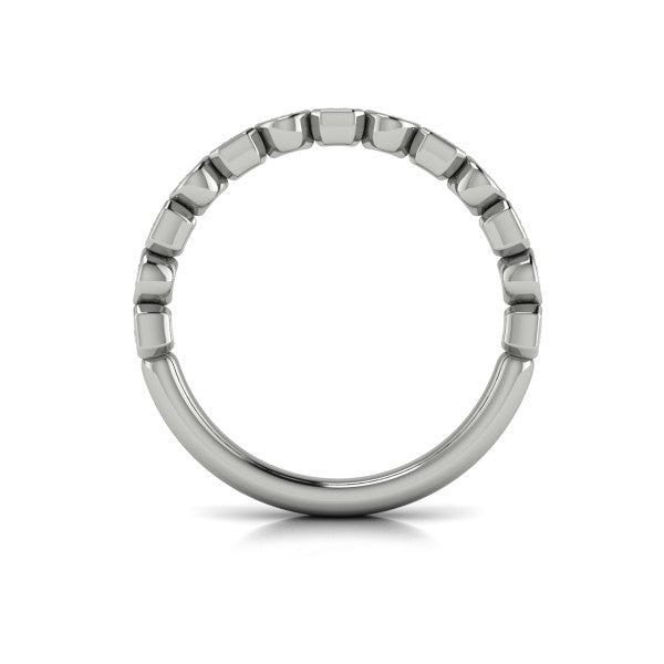 Vlora 14K White Gold 1.11 CTW Geometric Bezel-Set Stackable Band
