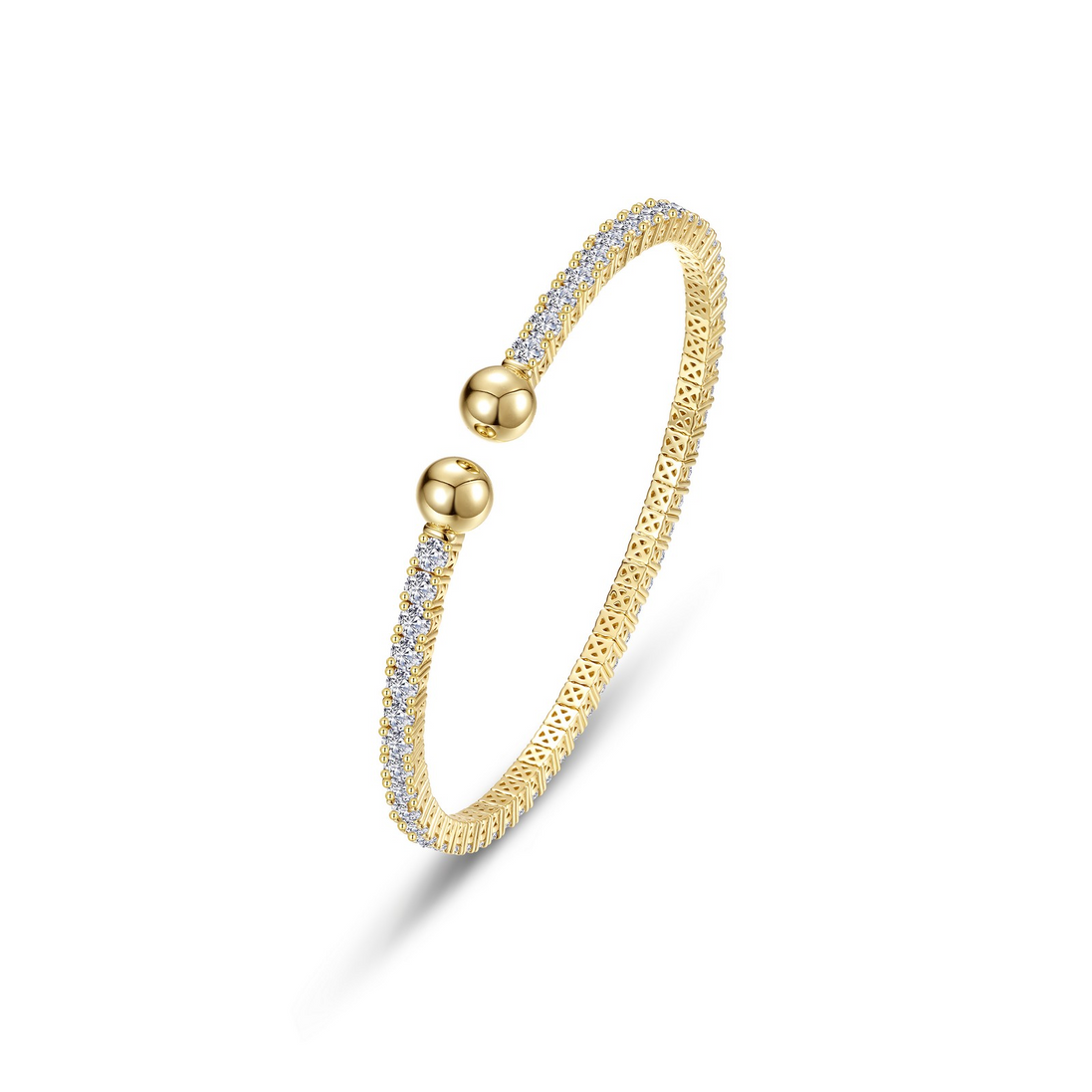 Lafonn Gold-Plated 6.27 CTW Simulated Diamond Sphere Tennis Cuff Bracelet